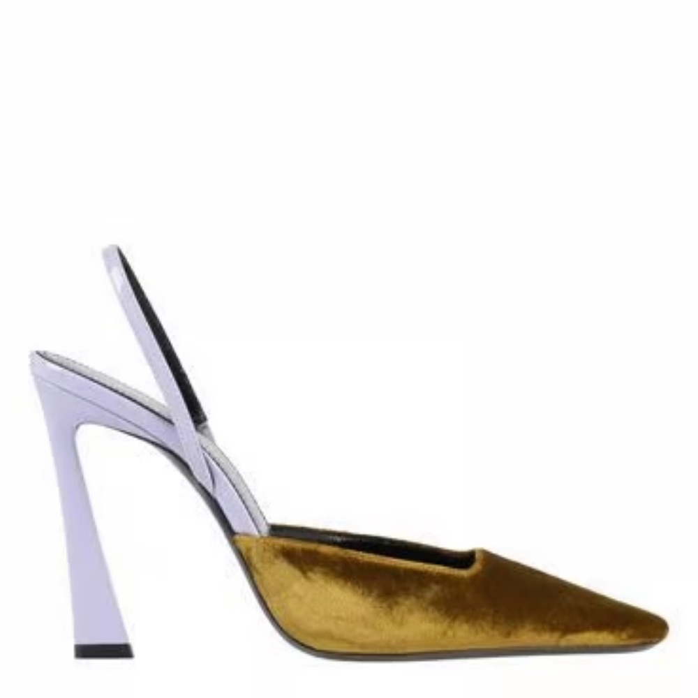 SAINT LAURENT 
Pumps Marigold Leather, Textile Fibers - Picture 2 of 6